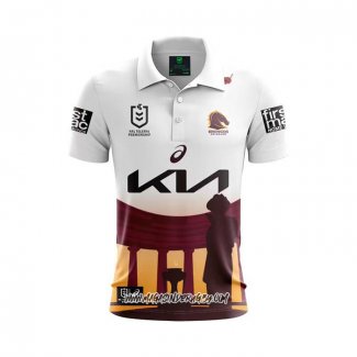 Maillot Polo Brisbane Broncos Rugby 2024 ANZAC